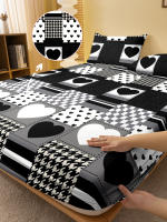 Sábana Ajustada De Corazón Geométrico Sencillo Y Moderno En Acabado Mate Sin Fundas De Almohada Para Dormitorio - details 1