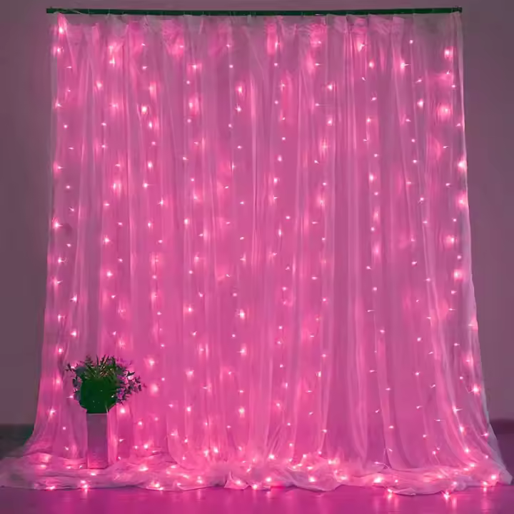 Luces De Cadena LED Para Cortinas 3x3/2/1m Luz Cálida Con Control Remoto Decoración De Navidad Y Bodas Para Dormitorio Y Fiesta - 1