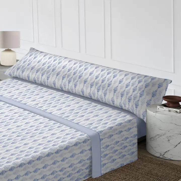 Juego de Sábanas Verano 3 Piezas - Diseño Marino con Estrellas de Mar, Corales y Tortugas | Microfibra Ultra Suave | Tallas 90/105/135/150/180 cm | Gris Neutro y Azules Subtiles | Anti-Arrugas y Transpirable - 1