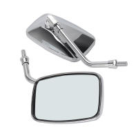 Espejos Retrovisores Rectangulares Universales De Cromo Para Motocicleta Con Tornillo De 10mm Espejos De Motorbike Para Honda Scooter E-Bike - details 4