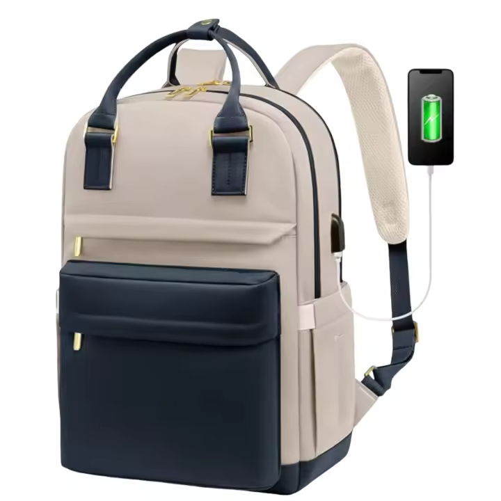 Mini mochila para mujer elegante mochila impermeable con puerto USB, bookbag lindo para viajes universitarios ssito - 1