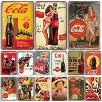 Poster De Refrescos Cola En Metal Estilo Vintage Para Decoración De Barra Pub Club Restaurante Imagen De Botellas De Cola - details 0