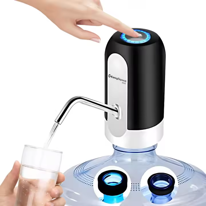 Dispensador de Agua, dispensador electrico con Bateria 1200 mAh, Bomba Grifo de Agua, Eléctrica Portátil con 2 adaptadores para Botellas y garrafas de 5, 8, 10, 13 y 20 litros - 1
