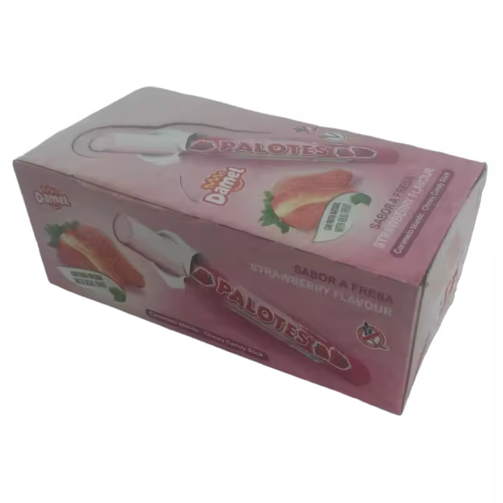 Palotes DAMEL Fresa Caja 200 ud. Caramelo Blando envuelto individualmente. Sin Gluten - 1