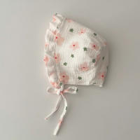 Gorro De Bebé Muslin Nuevo Con Puntos Y Flores Para Niñas Y Niños Gorro De Invierno Ajustable Para Bebés De 0-12 Meses Accesorios Infantiles Estilo Coreano - details 4