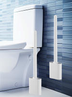 Juego De Cepillo De Inodoro Mini De Silicona Ecológico Montado En La Pared Y Stando Doble Propósito Fácil De Limpia Esquinas Del Inodoro - details 6