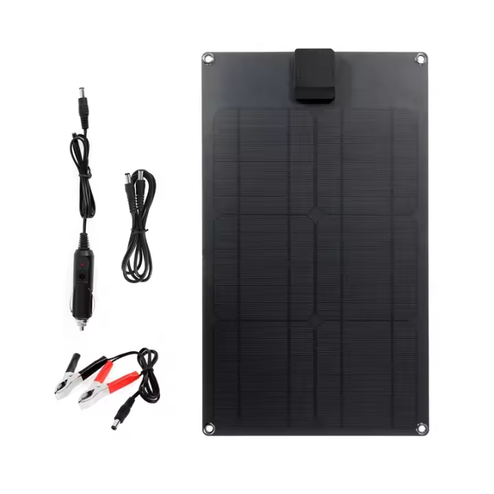 Cargador De Batería Portátil Solar 18V 50W Con USB Y Tipo C Doble Puerto Para Teléfono Soporte De Carga Rápida Panel Solar De Célula Monocrystalina Tamaño 47x28cm - 1