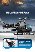SEMBO Serie Militar Helicóptero Atacante Bloques De Construcción Modelo De Avión Juguetes Regalo De Cumpleaños Para Niños - details 2