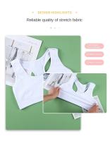 Sujetador De Deporte Estilo Chaleco En Color Sólido No Acero Ropa Interior De Algodón Para Mujer Fitness Trend Bra - details 0