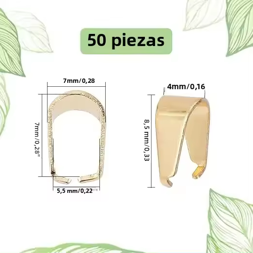 100pcs Clip De Pinza Para Colgantes Aros De Cierre 18K Dorados Clip De Presión Para Colgantes De Acero Inoxidable Conector De Joyería - 1