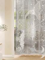 Cortina De Puerta Florida 72 Pulgadas Hilo Transparente Cortina De Voile Floral Semi-Transparente Filtración De Luz Estilo Japonés Y Coreano - details 2