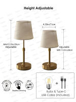 Lámpara De Mesa Recargable Simple Para Barra Y Escritorio Luz Nocturna Sin Cable Para Dormitorio Control De Brillo Con USB Y Toque Decorativa - details 1