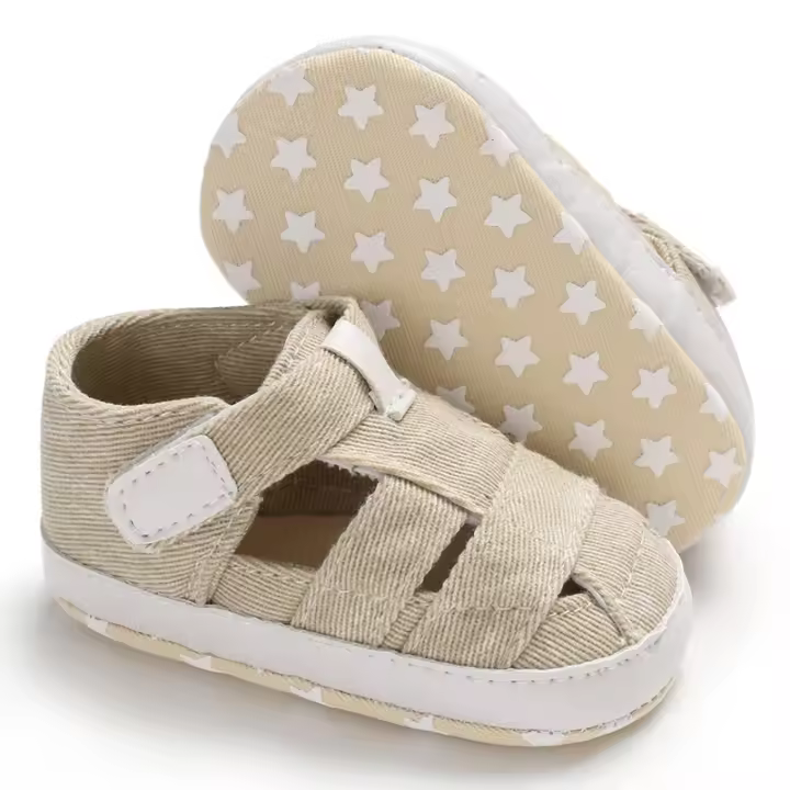Zapatillas De Bebé Para Primeros Pasos Niños Y Niñas Algodón Transpirable Verano Playa Moda Suela Suave Sandalias Comienzo Del Caminar - 1