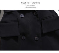 Nueva Sastrería Blazer Negra Para Mujer Oficina Primavera Otoño Traje Elegante Cintura Ajustada Doble Botón Moda Trabajo - details 11