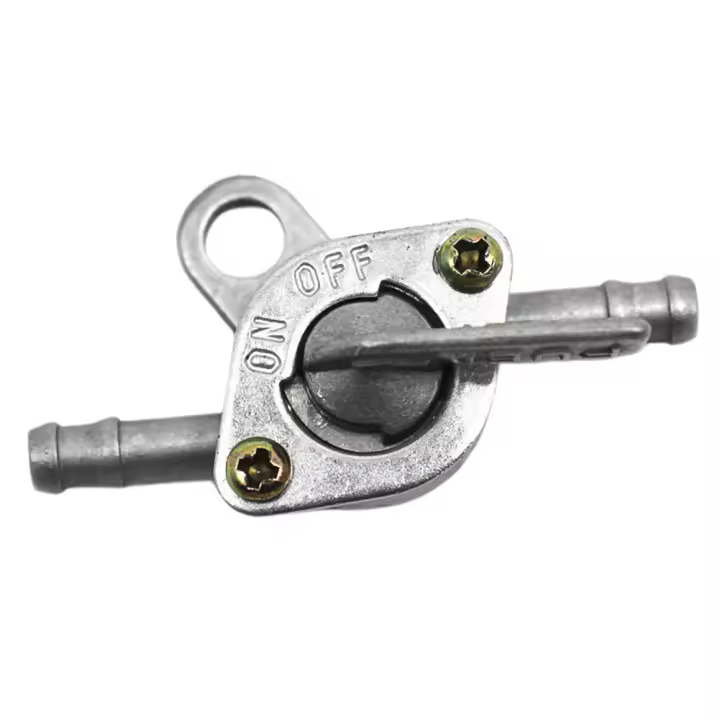 Válvula De Tanque De Combustible En Línea Para Motocicleta Mini Auto Bicicleta De Tierra Plata Zinc Aleación Switch Petcock on off - 1