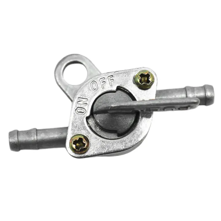 Válvula De Tanque De Combustible En Línea Para Motocicleta Mini Auto Bicicleta De Tierra Plata Zinc Aleación Switch Petcock on off - 1