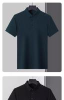 Camisa Polo De Verano Para Hombre Con Cuello Redondo Solido Camiseta De Negocios Transpirable Corta Cuello En V Talla Única - details 6