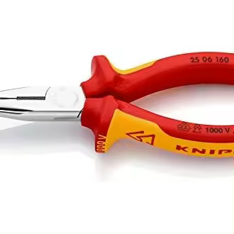Knipex Alicate de montaje (alicate de radio) cromado  aislados con fundas multicomponentes  según norma VDE 160 mm (cartulina autoservicio/blíster) 25 06 160 SB - 1
