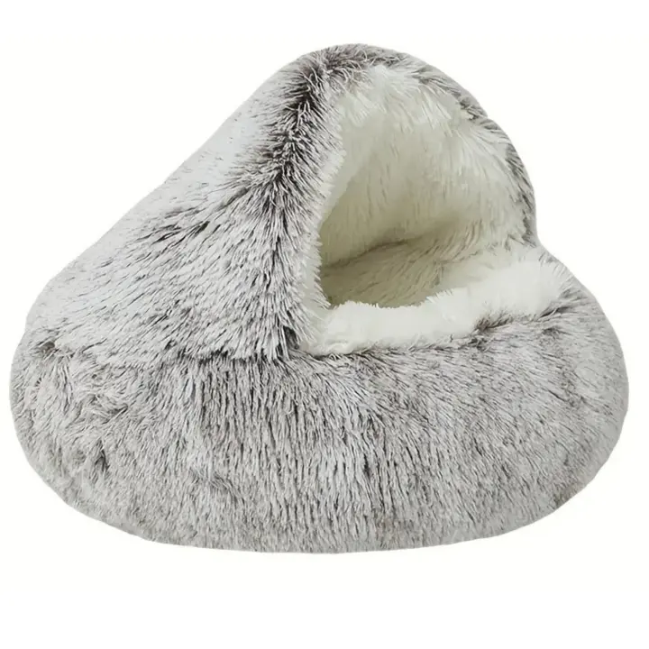 Waneka - Cama semi cerrada para Gatos Modelo Korat - Tamaño XL 60 cm - mullida - 1