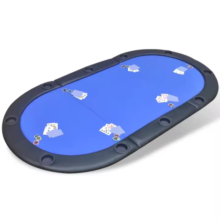 vidaXL Tablero de póker plegable para 10 jugadores en color Azul/Verde - 1