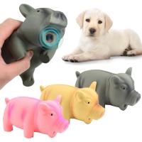 Juguete De Masticar Para Perros 1PC Látex Sonido De Cerdo Divertido Para Entrenamiento De Masticación Y Limpieza De Dientes Para Cachorros Tamaño 16*7CM Colores Rosa Blanco Amarillo - details 0