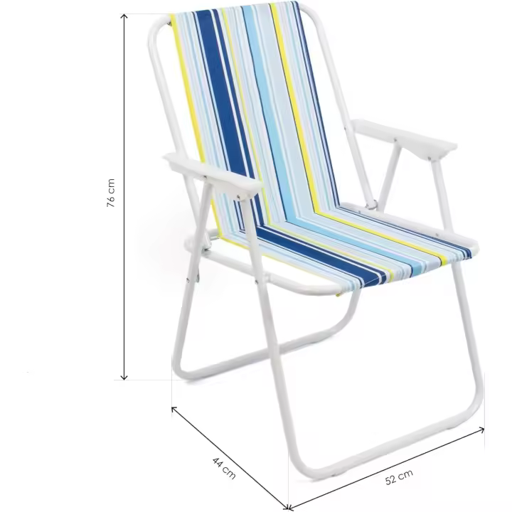 Silla de Playa Plegable con Reposabrazos Silla Plegable portátil para Playa Camping Ocio al Aire Libre Exterior 74X52X38CM - 1
