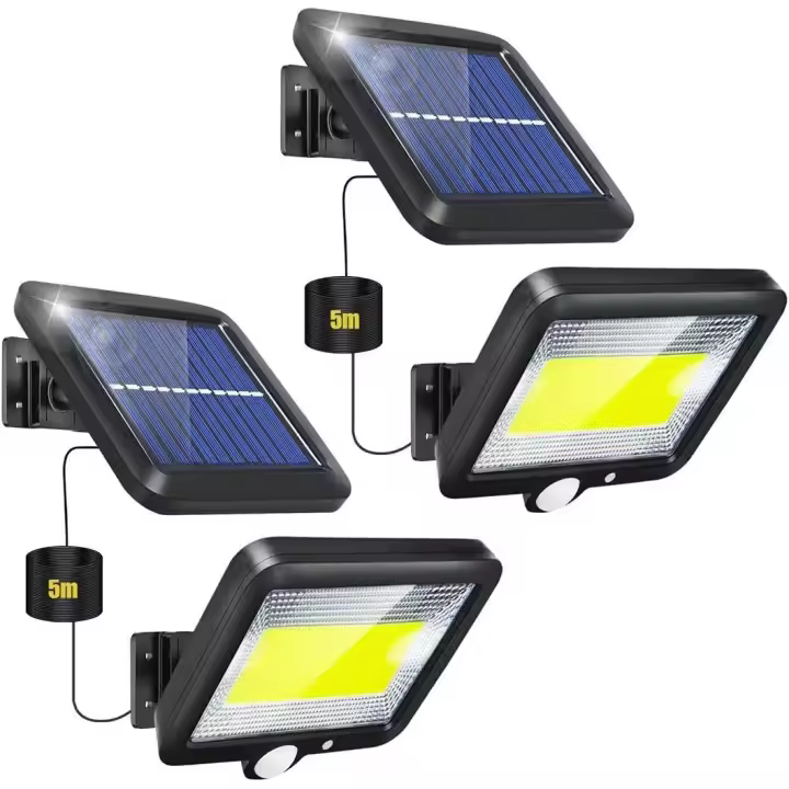 Paquete de 2 Luces Solares para Exterior, Sensor de movimiento Negro, LED IP65, Luces with Sensor impermeable, inalámdricas con 3 Modos para Jardín, Patio, Garaje SSITO - 1
