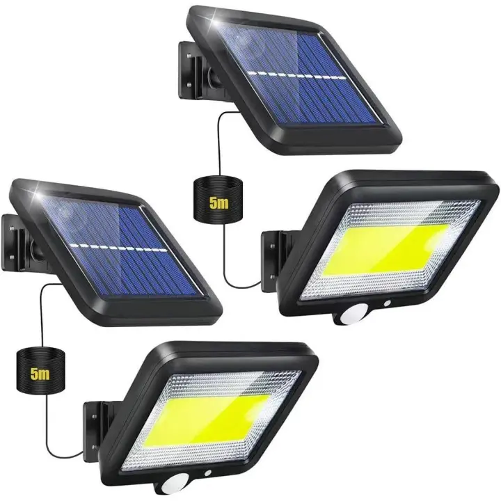 Paquete de 2 Luces Solares para Exterior, Sensor de movimiento Negro, LED IP65, Luces with Sensor impermeable, inalámdricas con 3 Modos para Jardín, Patio, Garaje SSITO - 1
