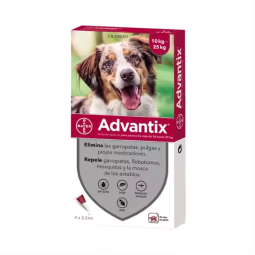ADVANTIX Perro (10 a 25 kg) (4 pipetas) - 1