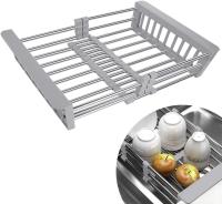 Rack De Secado De Platos Expansible Gris Con Brazos Ajustables Soporte Para Verduras Frutas Y Pasta En Cocina - details 3