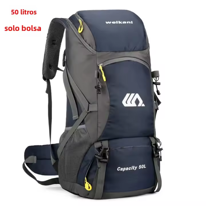 Mochila De Viaje 50L Para Hombres Y Mujeres Mochila Grande De Camping Senderismo Montañismo Deportes Al Aire Libre Impermeable Con Bolsillo Para Zapatos - 1