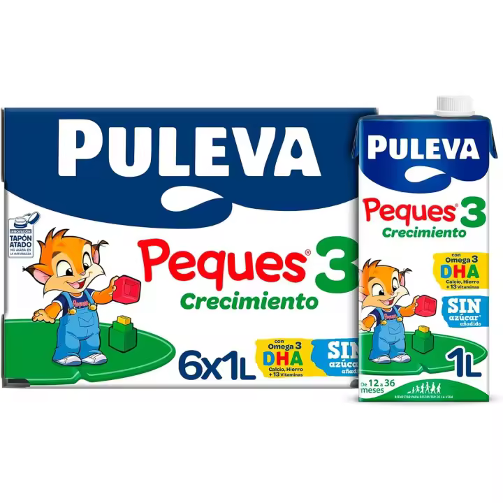 Puleva Peques 3 Crecimiento de 12 a 36 meses brik 1L – Caja 6 litros - 1
