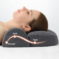 Almohada De Espuma De Memoria Ortopédica Almohada De Cuello Con Masaje Para Alivio Del Dolor Cervical Cojín Ergonómico Para Descanso Y Viajes - details 2