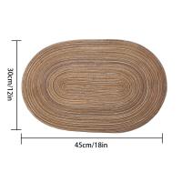 Juego De 4 Tapetes De Mesa Oval De Algodón Tejidos a Mano Antideslizantes Para Comedor Cocina Lavables Estilo Japonés - details 5