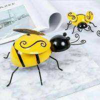 4PCS Adornos De Jardín Con Abeja De Metal Decoración Para Patio Y Exterior Estilo Artístico Accesorios Para Pared 2023 - details 4