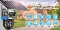 Cámara De Seguridad Solar WiFi Exterior Con Lente De 3 Enlaces Zoom 10X Vigilancia CCTV IP Para Hogar Inteligente Protección Video - details 0