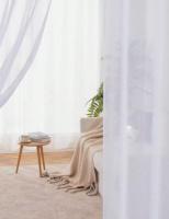 BLOOM STORE-Cortina para Ventana Dormitorio Translúcidas Visillos Paneles para Ventanas Cortinas Poliéster Translucida de Dormitorio Moderno Ojales Cortina Ventana Visillos Salon 150X260 cm, 2 piezas - details 0
