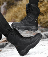 Botas De Nieve Para Hombre Botas De Invierno Impermeables Antideslizantes Con Lazo Alto Top Plush Warm Botas De Trabajo Militar - details 9