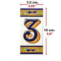 Letras y números grandes de cerámica 15cm. (6") para la pared - Letras y números esmaltados - Modelo "BARROCO-A" - Big ceramic tile letters/numbers - - details 1