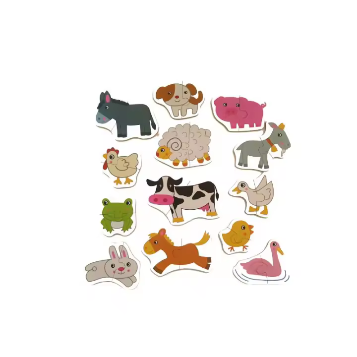 BP Puzzle 13 en 1 Animales de la Granja de Madera Compacta para Niños - 1