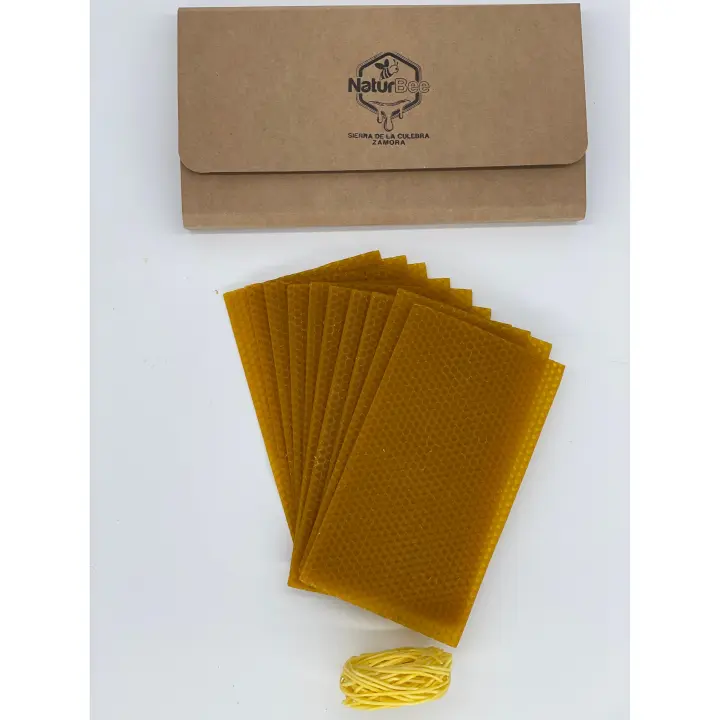 NaturBee- KIT Para fabricar Velas de Cera de abeja,Natural, Origen ESPAÑA en La Sierra de La Culebra y Sanabria (Zamora) - Sin Parafina. - 1