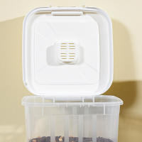 COTTECOTA-Contenedor de Comida para Mascotas 34L o 52L, Mascotas Caja de Alimentos con Ruedas, Tapa abatible de dos colores, hermética, Transparente, Ruedas y Pala, para Perros y Gatos, Caja para croquetas, Recipiente impermeable para comida SOY-3304,3305 - details 4