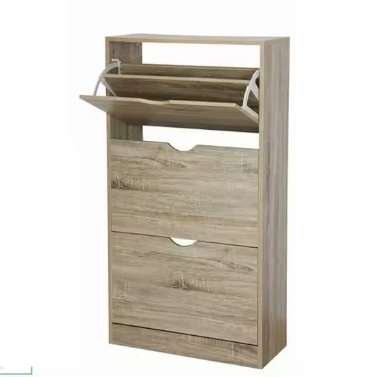 STARLEY-Mueble Zapatero de Madera 3 Niveles 60 x 24 x 118 cm para un Almacenamiento más Ordenado,Sala de Estar Pasillo Dormitorio - 1