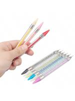 Herramienta De Aplicación De Diamantes Para Uñas Con Pluma De Cera Doble Color Blanco Con Adornos De Diamante Y Selector De Cuentas De Cristal - details 4