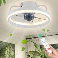 Ventilador de techo, ventilador de techo 6 velocidades ventilador silencioso regulable 3 colores con control remoto ventilador de techo inteligente con luces, decoración de habitación, lámpara de ventilador, aire invisible, faro silencioso, 55 W, 33 cm - details 0