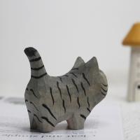 Adorno De Gato De Madera Hecho a Mano Ornamento De Animal Creativo Para Escritorio Decoración De Artesanía Tamaño Pequeño - details 12
