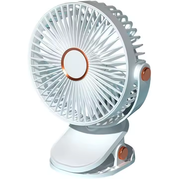 Digivolt ventilador mini con pinza luz led recargable 5 velocidades - 1