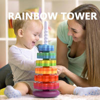 Torre De Colores Rainbow Rotada Con Música Juego De Pila De Anillos Montessori Para Educar a Niños Mayores De 3 Años - details 0
