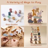 Juego de cuentos para niños,bloques de Animales, Juego de Madera Montessori 2 en 1,para edades de 2-4 años - details 1