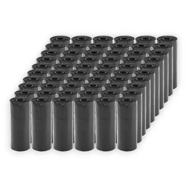 DISTRIBUX 20/40/60/80/100/120/160 Rollos para excrementos de perros bolsas Bolsa de popó para perros mascotas animales hogar - Color Negro - 1